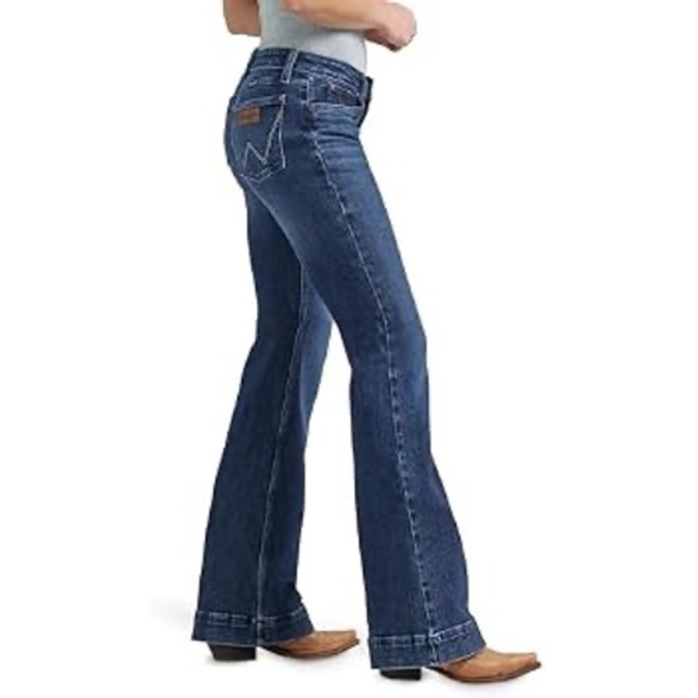 Wrangler Low Rise Flare Trousers Dark Wash Jeans Size 24x32